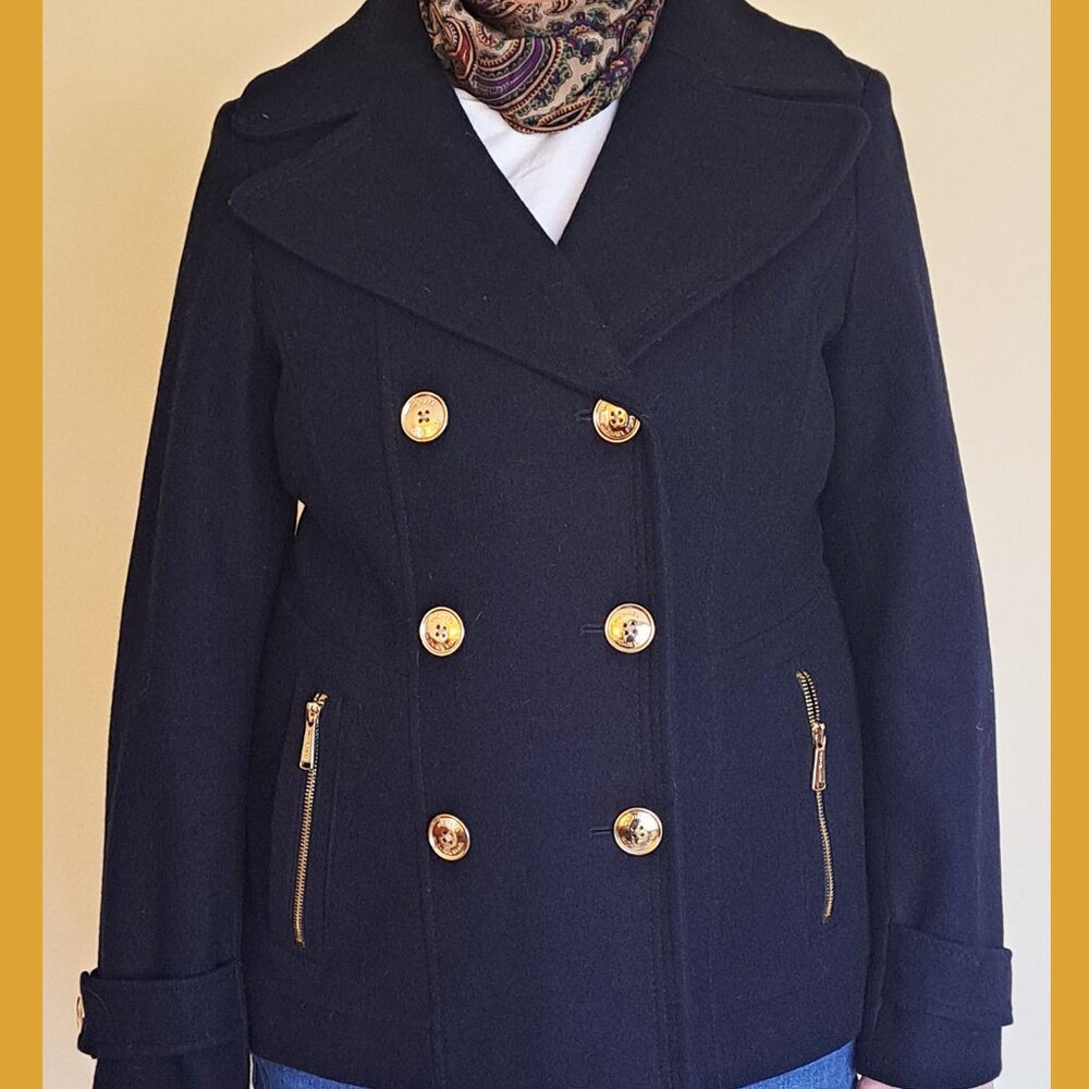 Michael Kors Wool Navy  Pea Coat size L